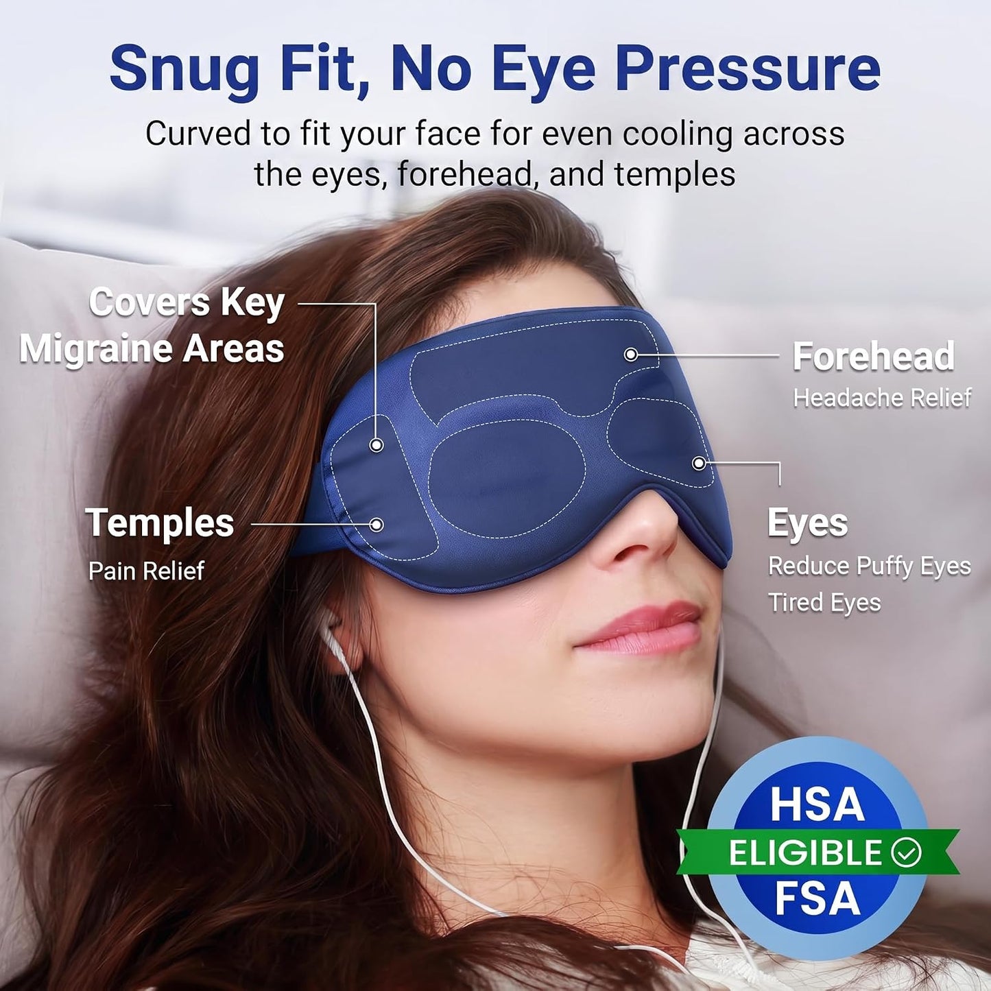 Cooling Eye Mask for Puffy Eyes: Fsa Eligible ltems Hsa, Migraines Headache Fast Relief After Surgery Care Cold Compress, Reusable Face Ice Pack Gel for Dark Circles, Gentle Weighted Sleep Mask Purple