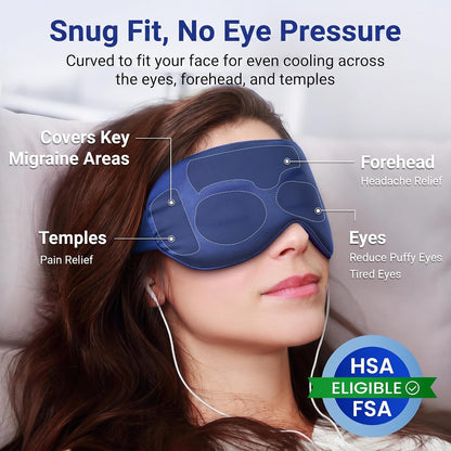 Cooling Eye Mask for Puffy Eyes: Fsa Eligible ltems Hsa, Migraines Headache Fast Relief After Surgery Care Cold Compress, Reusable Face Ice Pack Gel for Dark Circles, Gentle Weighted Sleep Mask Purple