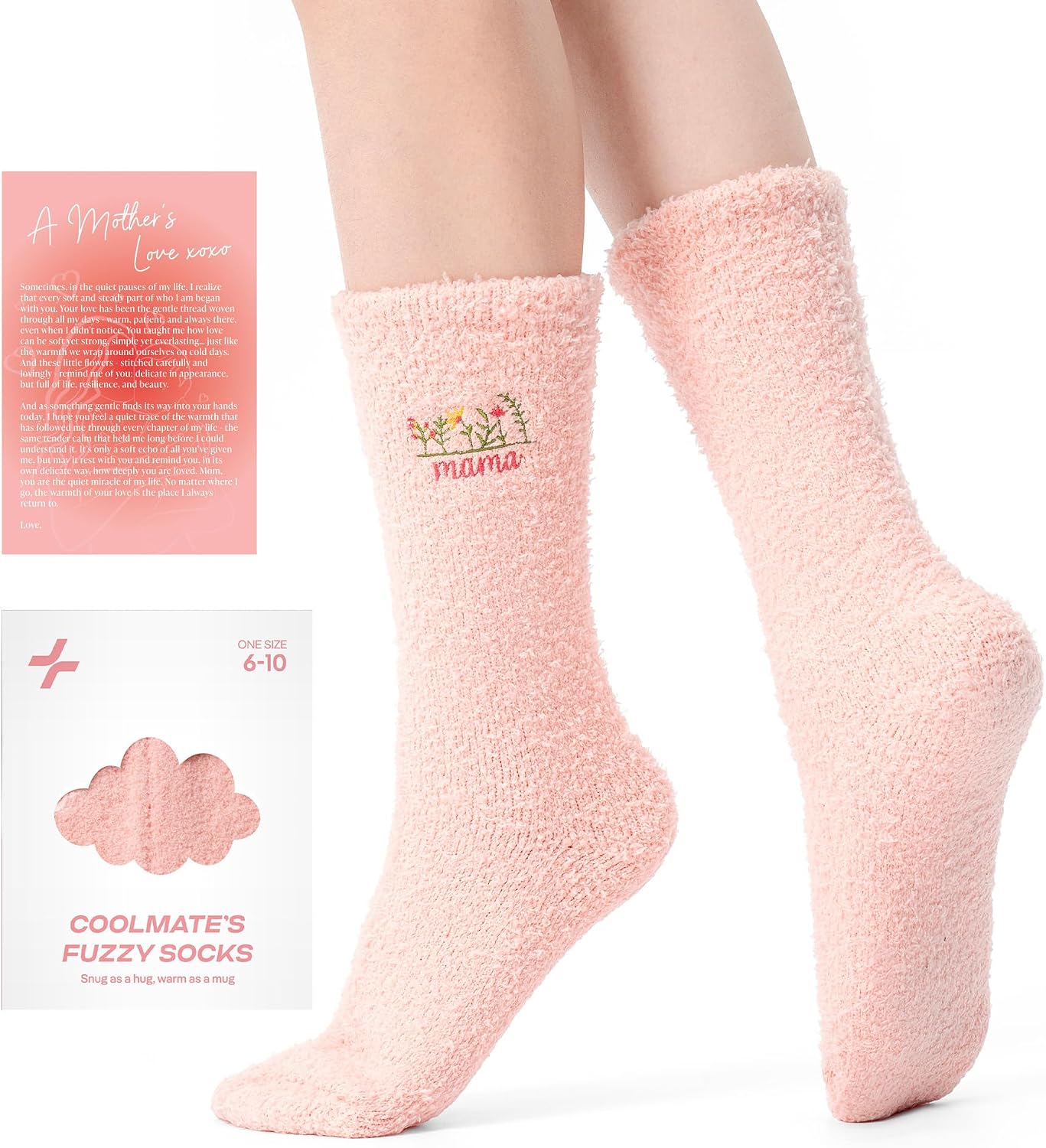 COOLMATE Fuzzy Socks for Women Gift Box – Cozy Soft Cloud Socks for Spa Home, Mother’s Day Gifts for Mom Grandma