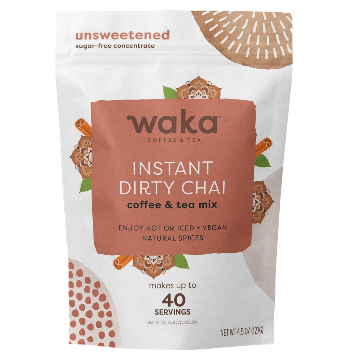 Waka Chai Powder Concentrate, Unsweetened Masala Chai, Sugar-Free, 4.5 oz