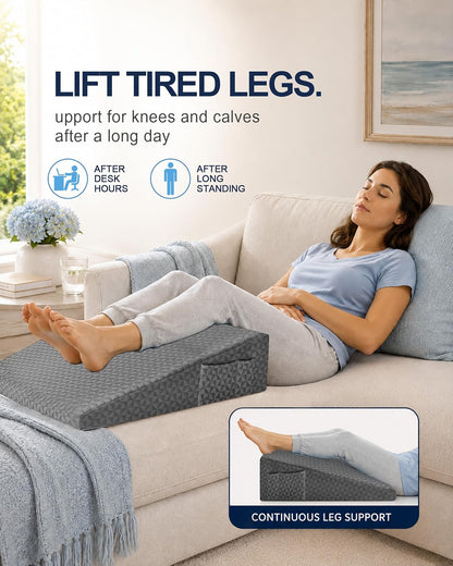 Wedge Pillow for Sleeping, 7.5" Memory Foam Bed Wedge Pillow