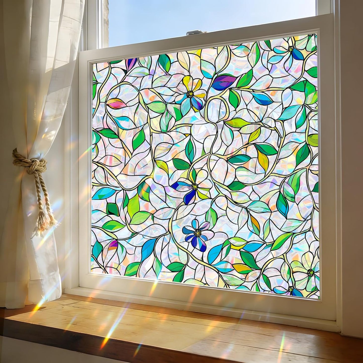 Frosted Glass Window Film, Decorative Sun Heat Blocking,Anti UV Save Energy