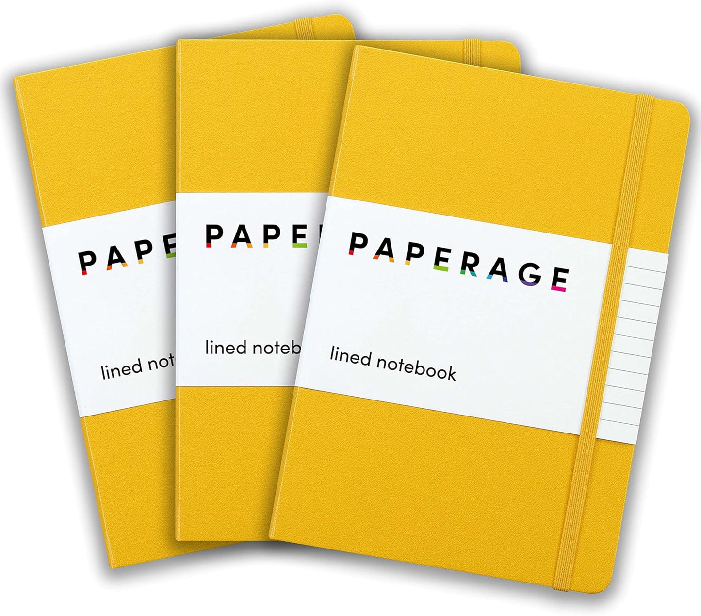 PAPERAGE Lined Journal Notebook, Hardcover Journal for Women & Men, 160 Pages, (5.6 in x 8 in), College Ruled Journaling Notebook for Work, School Supplies & Note Taking, (Black)