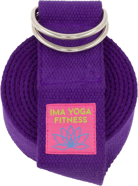 Extra-Wide 2 Inch Cotton Yoga Strap: Stretching, Physical Therapy, Exercise