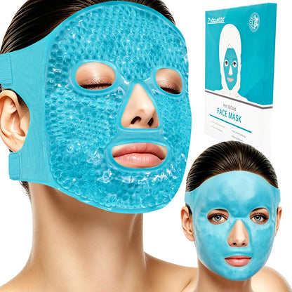 ZNÖCUETÖD Cold Face Eye Mask Ice Pack Reduce Facial Puff, Dark Circles, Hot Cold Compress Pack, Face SPA Gift for Woman Sleeping, Pressure, Headaches, Skin Care, Post Laser Cosmetic Care, Reversible