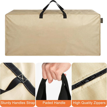 storagebag Patio Cushion Storage Bag, Outdoor Cushion Storage Bag,Waterproof Extra Large Furniture Storage Bag with Handle and Zipper, 48in L x 16in W x 22in H