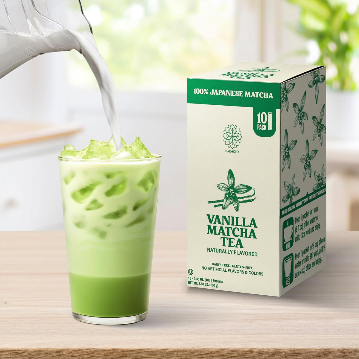 Harmony Premium Japanese Lavender Matcha Tea, 10 Sticks