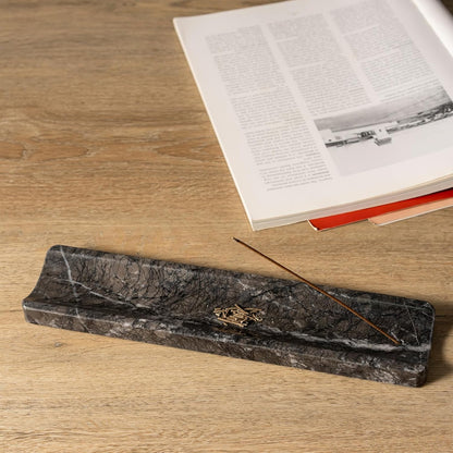 Koville Marble Incense Holder, Incense Holder for Sticks, Incense Sticks Holder Ash Catcher for Meditation Yoga SPA, Natural Stone Incense Burner, Home Table Decor (Grey)