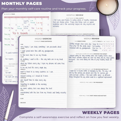 Clever Fox Self-Care Journal for Women, Daily Planner 5.8x8.3 Aquamarine