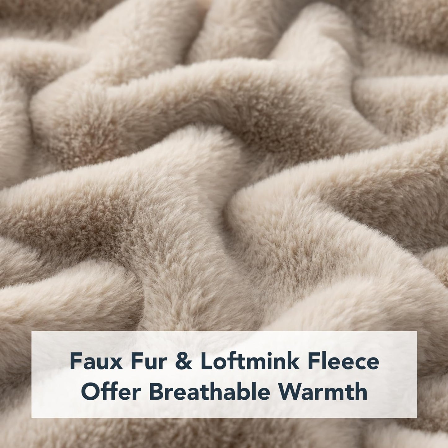 Berkshire Faux Fur Wearable Blanket, Cozy Reversible Loftmink Fleece Shawl with Hood & Side Pockets