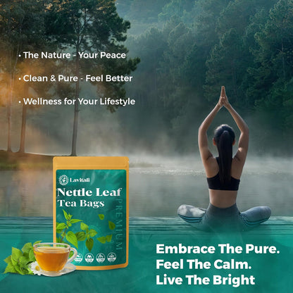 Lavitali, Nettle Leaves Tea Bags | 60 bags, 100% Pure Herbal Tea | Caffeine-Free, Mineral-Rich, Eco-Friendly Filter Bags | Daily Natural Botanical, Hot or Iced Herbal Infusion