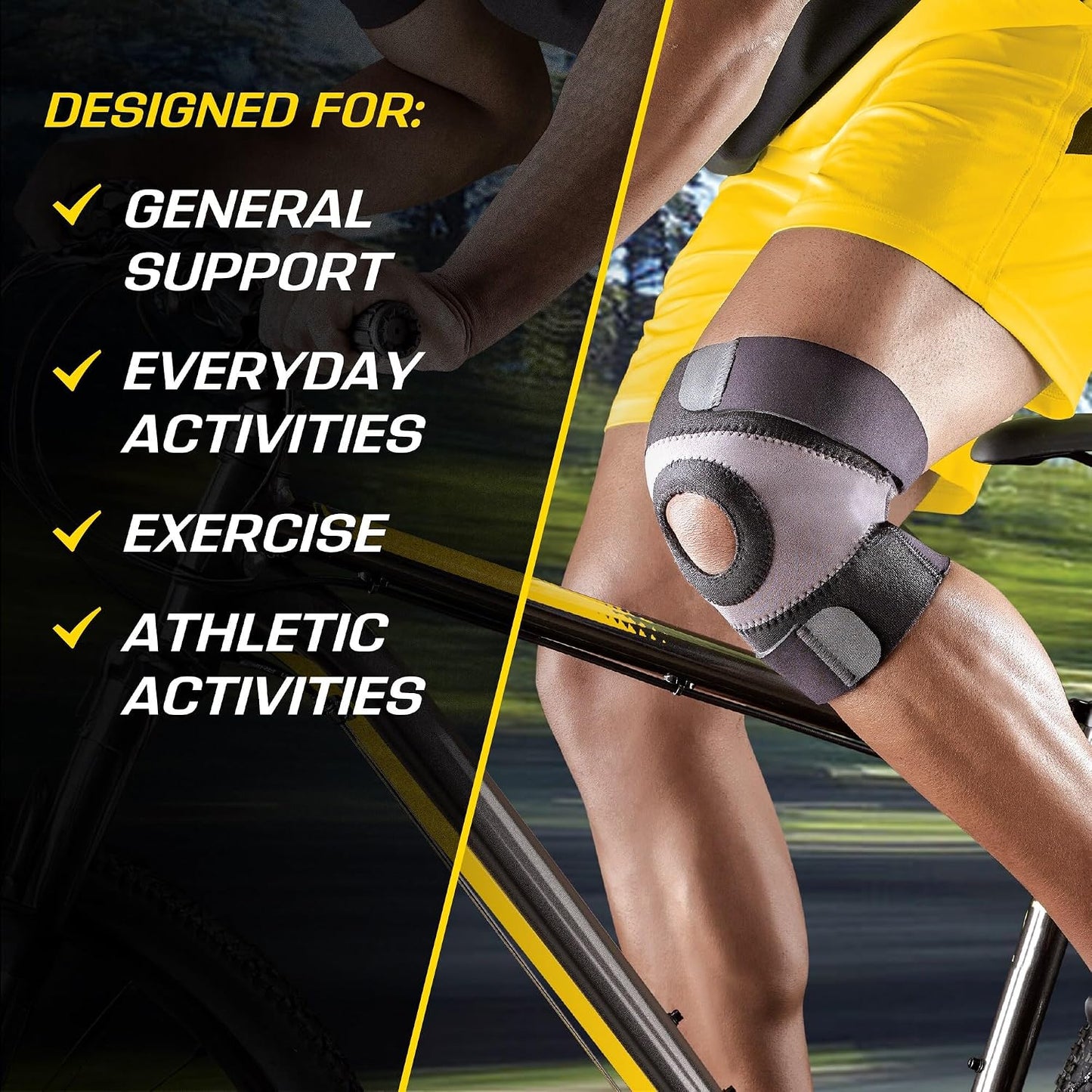 FUTURO Performance Compression Knee Support, Ideal for Everyday Activities, One Size - Black