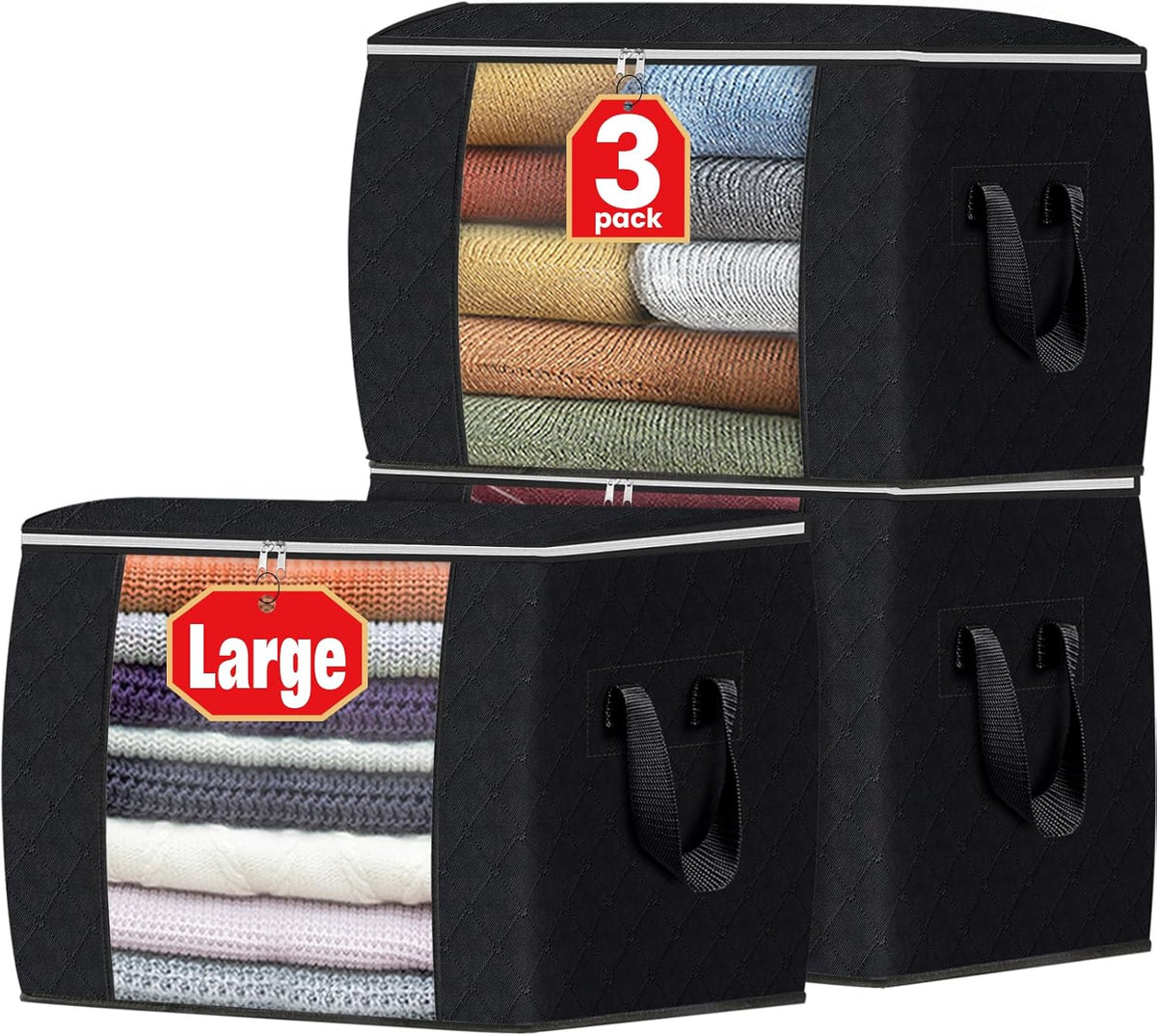 Fab totes Storage Bags for Clothes Blanket Storage Bins with Lids