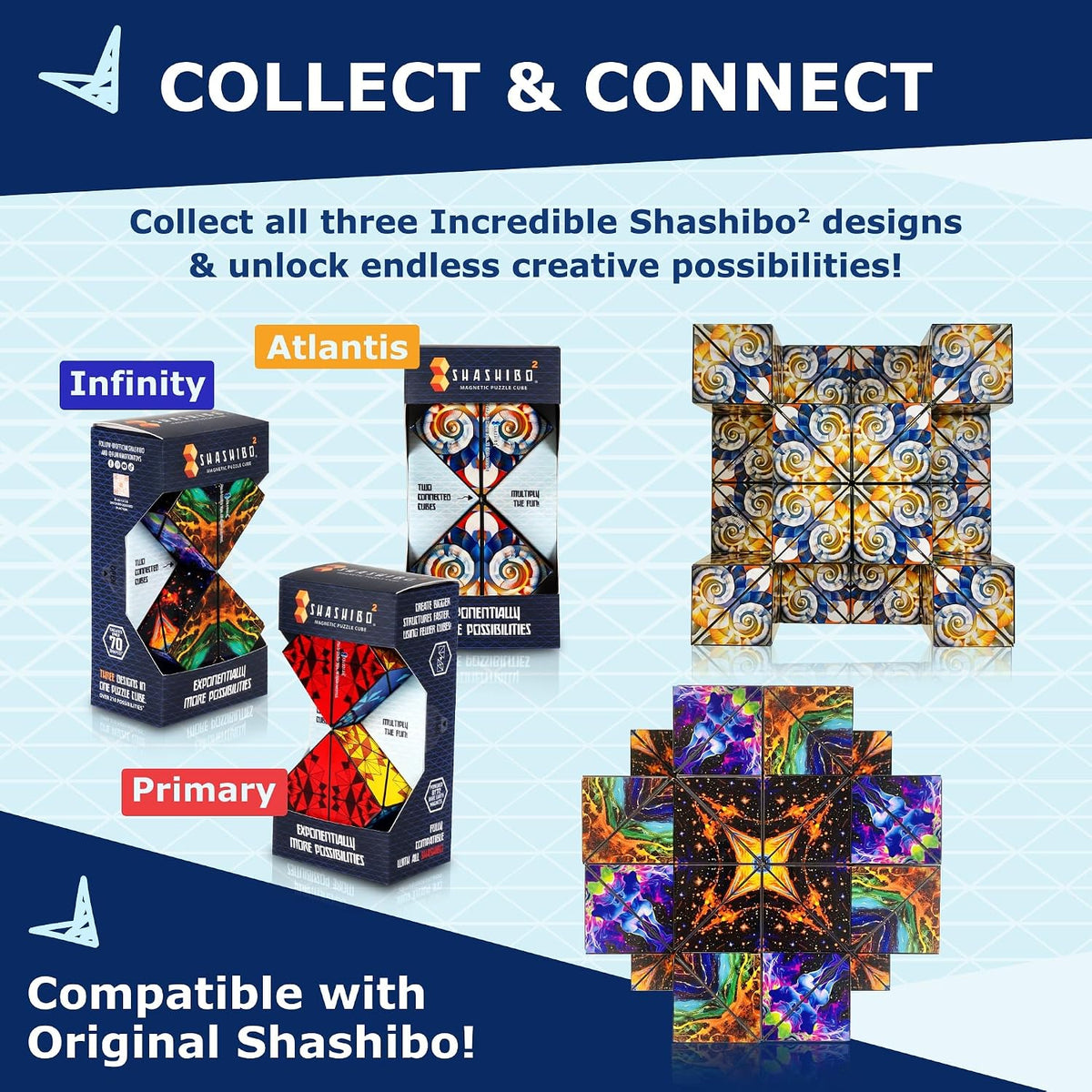 Shashibo DODECA Magnetic Puzzle Cube, Stress Relief Fidget Toy - Colors A