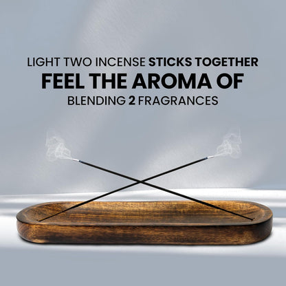 Incense Holder-Incense Burner/Ash Catcher-Handmade Wooden Insence Tray Home Decor 11x4x1.2 Inches