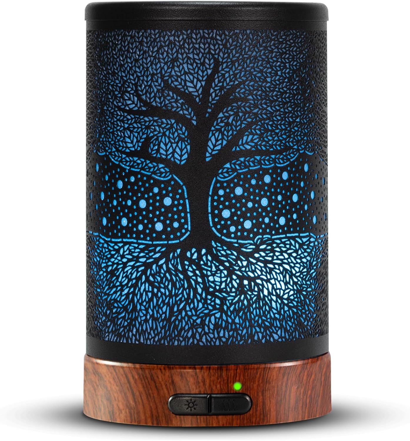 EQUSUPRO Essential Oil Diffuser 300ml Metal Electric Ultrasonic Diffuser for Large Room with Auto Shut-Off, 4 Timer Setting &7 Colors Night Light for Home