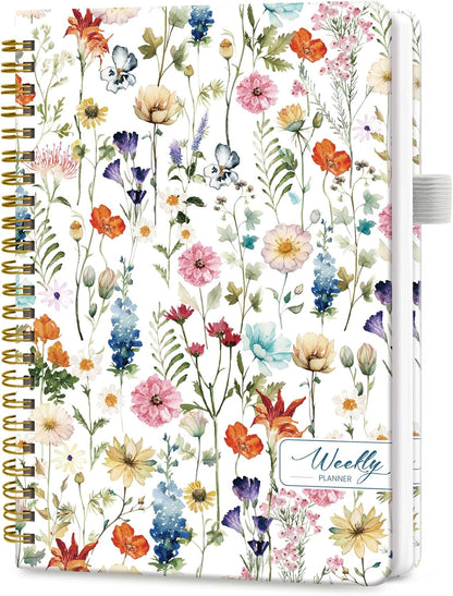 Taja Undated Weekly Planner, Weekly To Do List Notebook with Goal & Habit Tracker Organizer, A5 Weekly Planner Notebook with Spiral Binding, 6.1" x 8.2" - Green