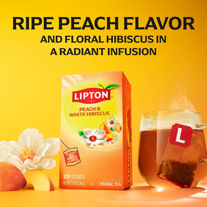 Lipton Peach Paradise Herbal Tea Bags, 80 Count (20 Count 4-Pack)