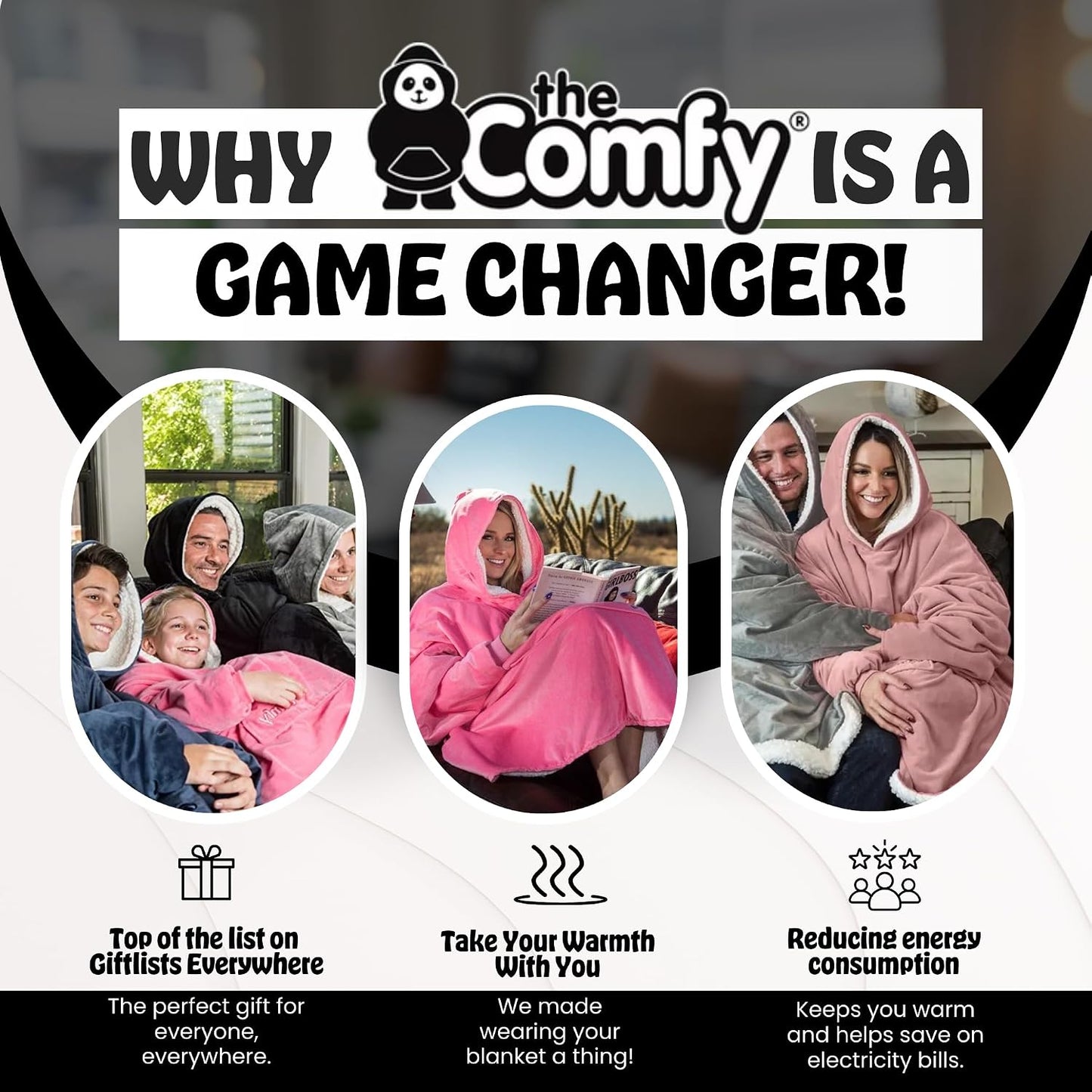 THE COMFY Original | From Shark Tank | Patented | Oversized Sherpa Wearable Blanket Hoodie| Gift for Women & Men | One Size