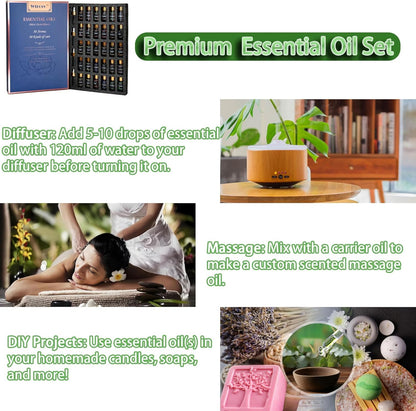 Essential Oils Set - Top 15 Scents for Diffuser, Humidifier, Skin Care, Aromatherapy, Massage, Candle & Soap Making - Fragrance Gift Set (5ml)