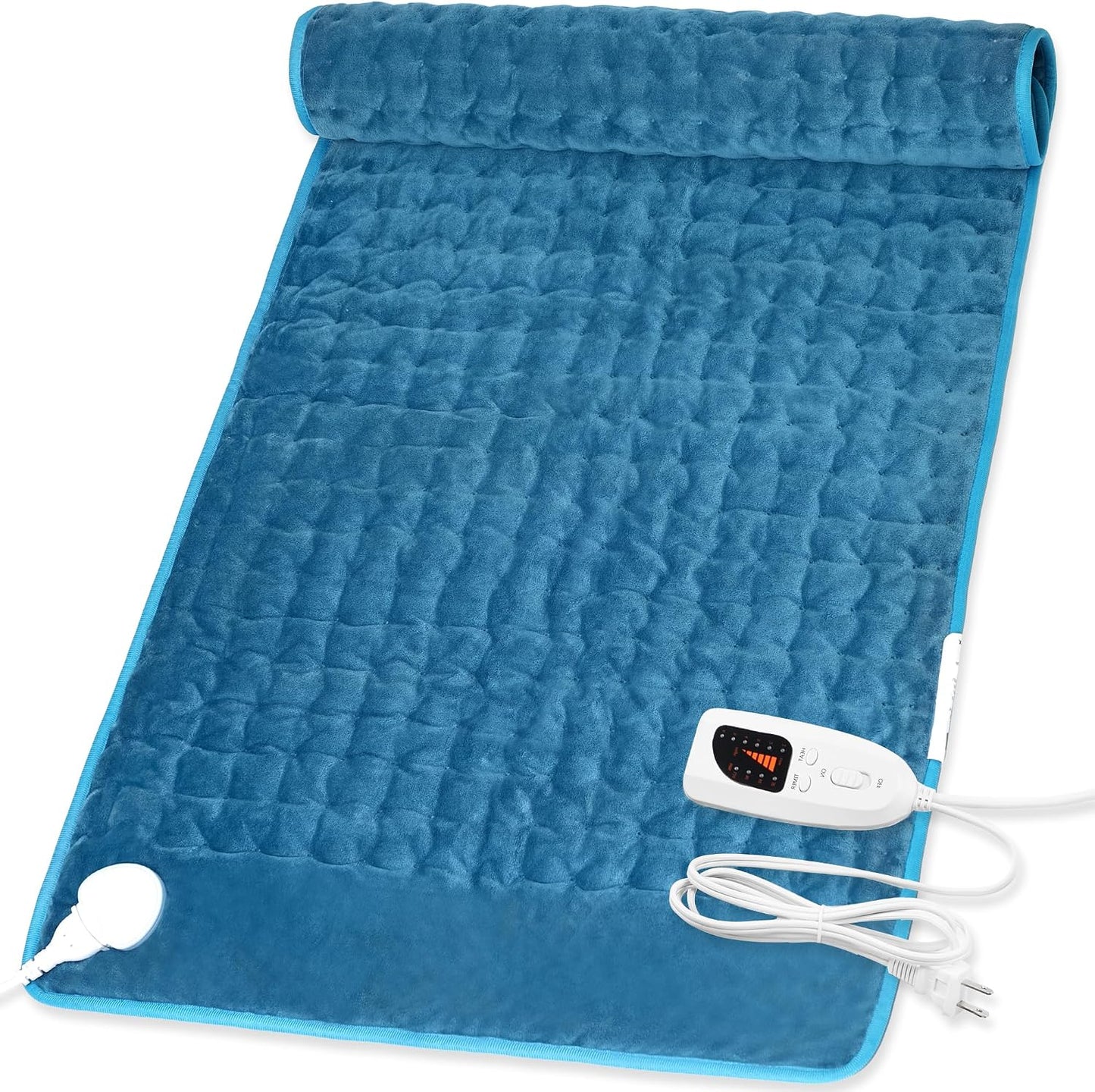 Deepsoon Heating Pad,Electric Heating Pads for Back,Neck,Moist Heating Pad for Abdomen Shoulder Knee Legs,Dry/Moist Heat&Auto Shut Off,Fathers Day Dad Gifts for Men Birthday,Light Gray,24x12 Inch