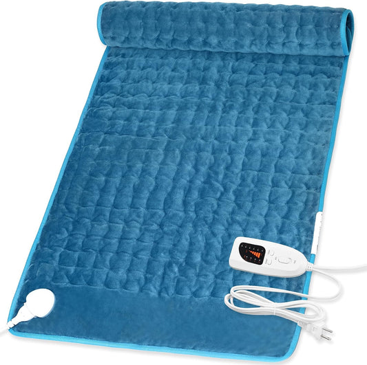Deepsoon Heating Pad,Electric Heating Pads for Back,Neck,Moist Heating Pad for Abdomen Shoulder Knee Legs,Dry/Moist Heat&Auto Shut Off,Fathers Day Dad Gifts for Men Birthday,Light Gray,24x12 Inch