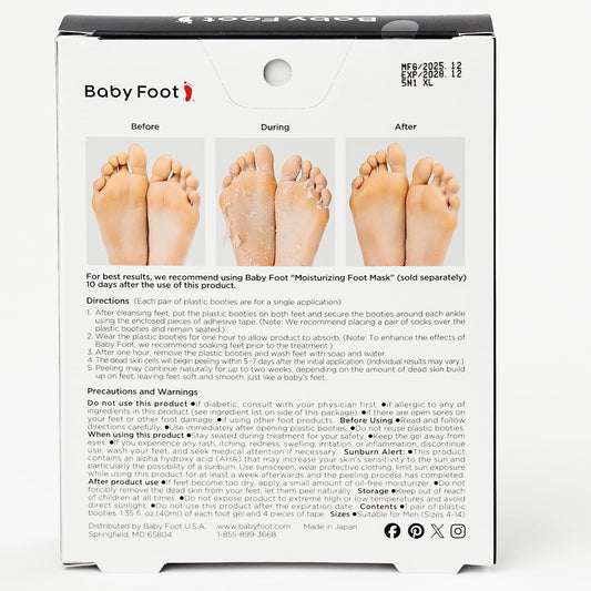 Baby Foot Peel Exfoliator for Men – Original Exfoliant Foot Peel Mask - 2.4 Fl. Oz. Mint scented - Callus and Dead Skin Remover – Dry, Rough Cracked Feet Treatment - Baby Soft Feet