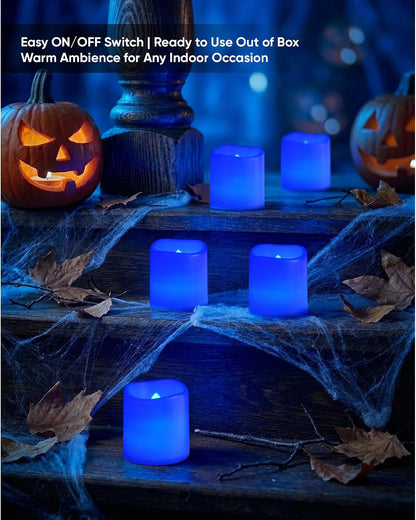 Homemory 24Pack Flickering Flameless Votive Candles for Wedding Decoration, 200+Hour Warm White Battery Operated LED Tealight, Electric Fake Candles for Party, Receptions, Halloween, Christmas