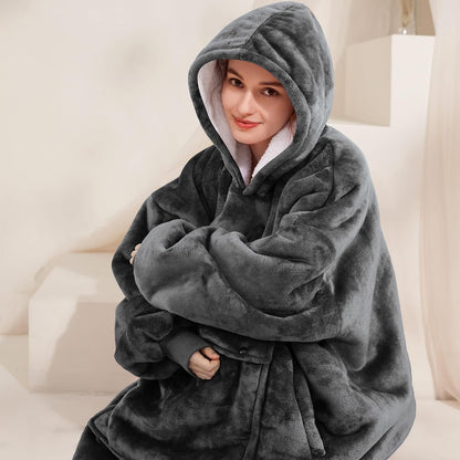 Narecte Cozy Oversized Blanket Hoodie Wearable Blanket Adults Soft Hooded Blanket Hoodie Birthday Gifts for Women Christmas - Colors B
