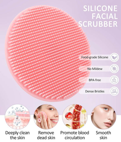 3 Pack Ice Roller for Face, Facial Ice Roller Silicone Mold Reusable for Face Women and Eye Neck Cold Skin Care Tools Freezer De Puff Eye Bags Reduce Migraine Pain Pink 1 + Purple 2