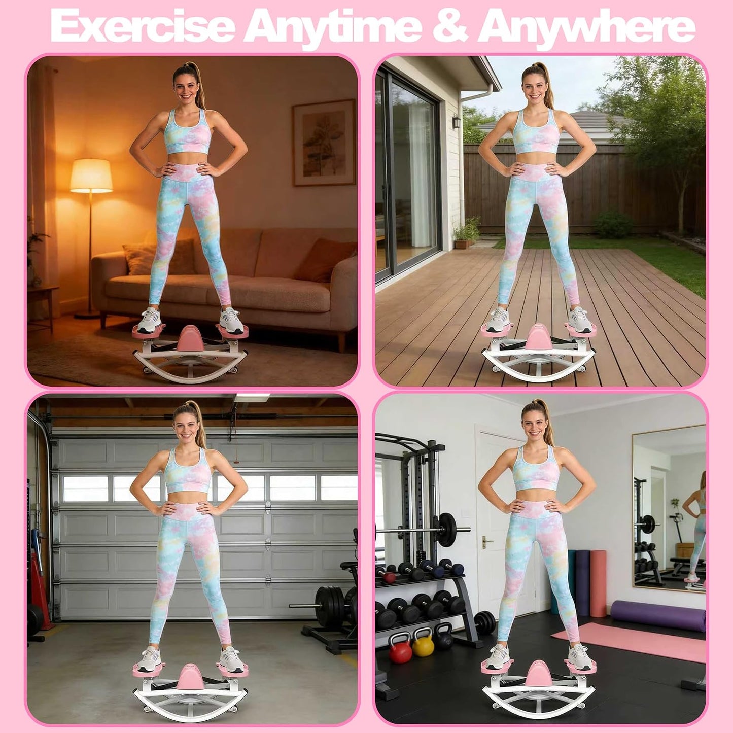 KINMAC Lateral Stepper for Exercise-Rocking Stepper Machine with Resistance Bands & Anti-Slip Mat and LCD Monitor, Professional Stair Stepper for Home Workout