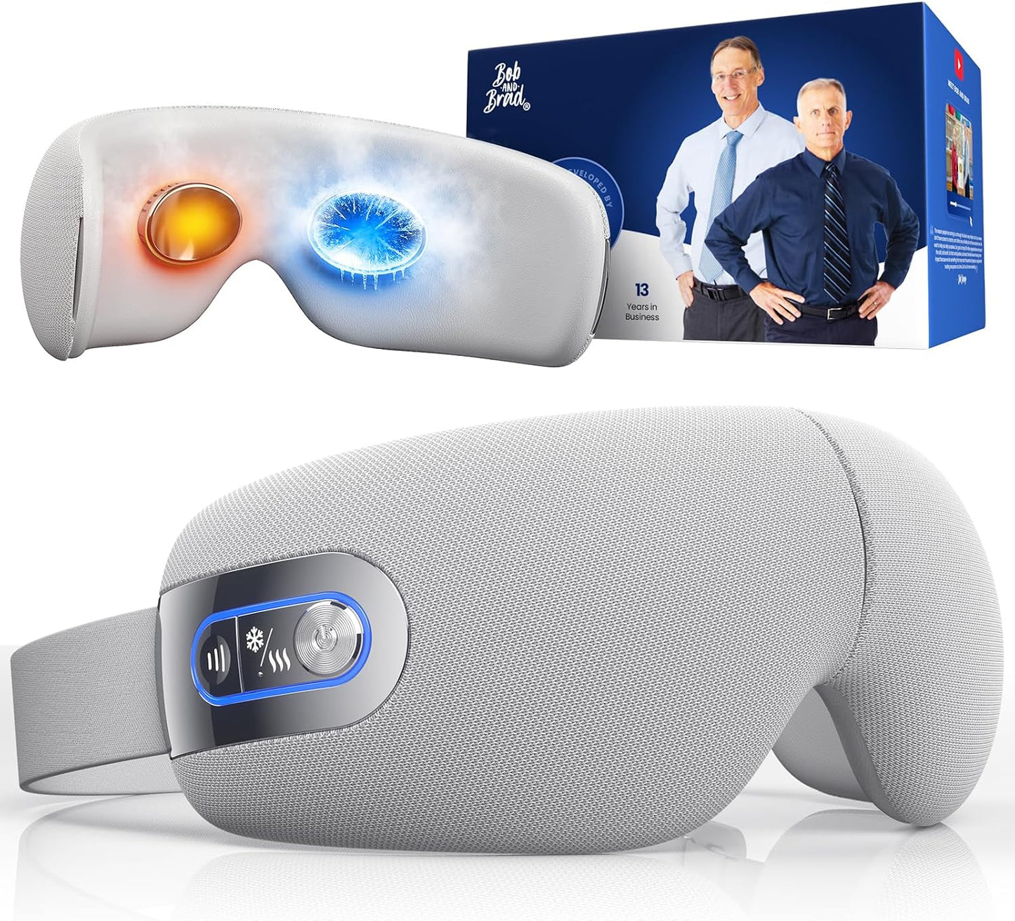 BOB AND BRAD EYEFLOW Eye Massager with Heat & Cooling,FSA Eligible & HSA - Semiconductor Cold Compress Eye Mask for Migraines & Dry Eyes, Heated Temple Massager, Fathers Day Dad Gifts for Men