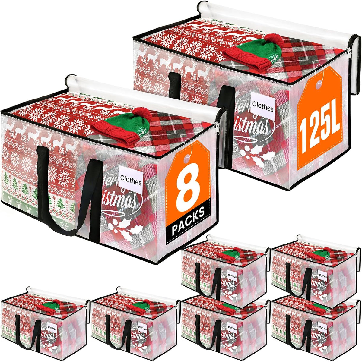 RoomHacks Moving Bags, Heavy Duty Large Storage Bags, 88L, Clear