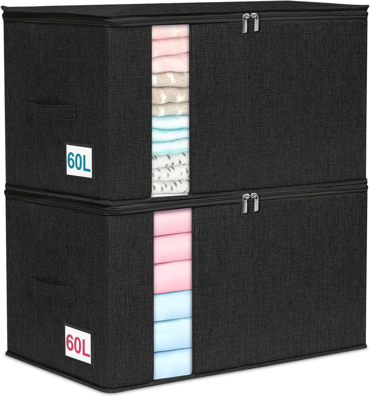 punemi 60L Sturdy Comforter Storage Bag, Blanket Organizer, Grey