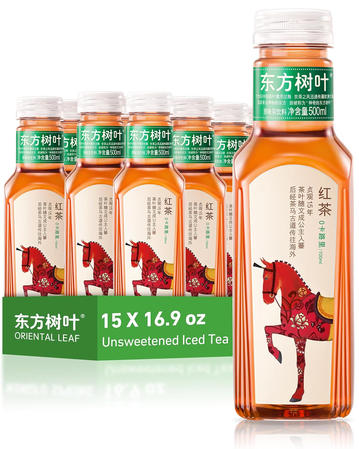 ORIENTAL LEAF Black Tea, Unsweetened Iced Tea, 16.9 Fl Oz (15 Pack)