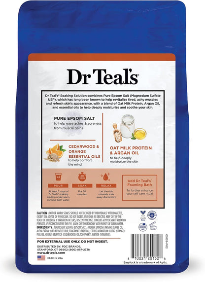 Dr Teal's Epsom Salt Magnesium Soak, Soothe & Comfort with Oat Milk & Argan Oil, 3 lbs