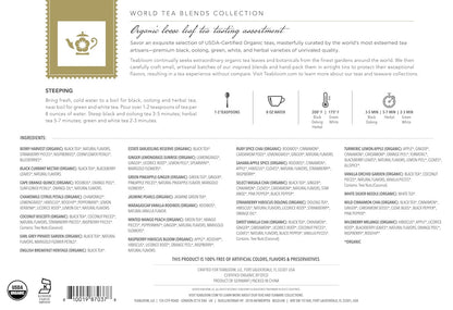 Teabloom Exceptional Organic & Kosher Certified Loose Leaf Tea Chest, World's Largest Tea Collection with 24 Varieties of Black, Green, White, Oolong, and Herbal Teas
