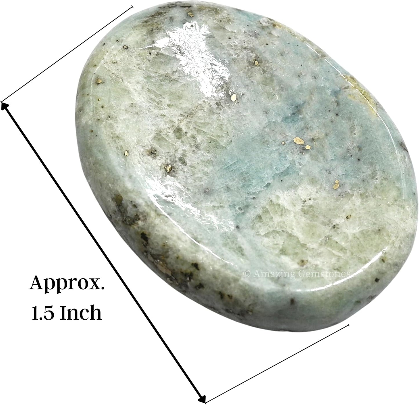 Amazing Gemstone Labradorite Thumb Worry Stone, Anxiety Stone, Healing Crystals - Piedra Crystal Fidget for Gift, Meditation, Calming, Relaxation, Stress Relief - Colors C
