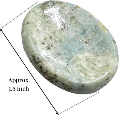 Amazing Gemstone Labradorite Thumb Worry Stone, Anxiety Stone, Healing Crystals - Piedra Crystal Fidget for Gift, Meditation, Calming, Relaxation, Stress Relief - Colors C