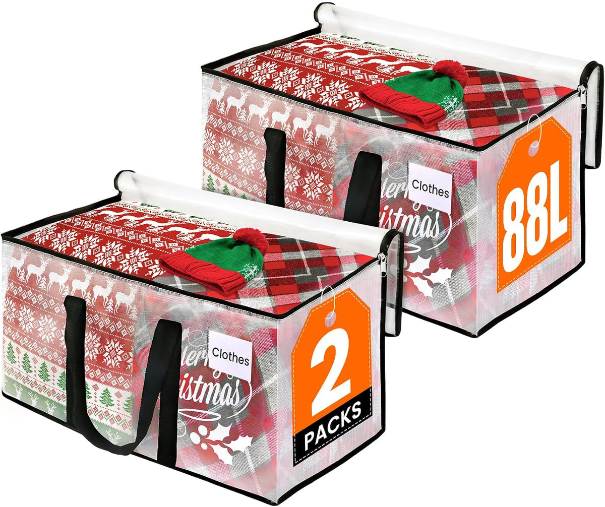 RoomHacks Moving Bags, Heavy Duty Large Storage Bags, 88L, Clear