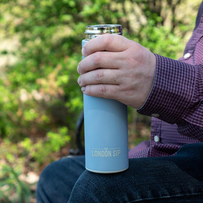 London Sip Multi-Purpose Tea Infuser Travel Mug and Tumbler Fruit Infuser Flask Hot and Cold Double Wall Stainless Steel Thermos with Extra-Long Infuser, Midnight Teal
