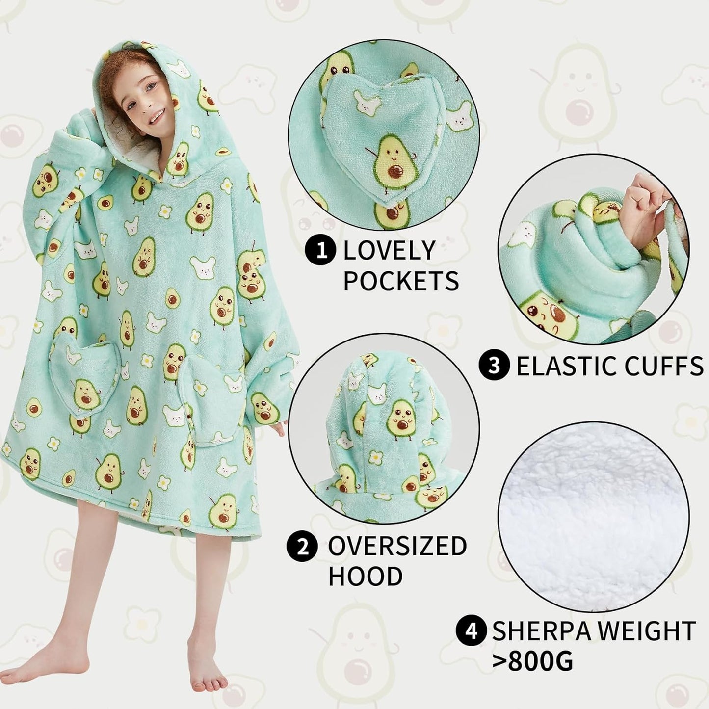 Fiosnow Glow in the Dark Unicorn Blanket Hoodies for Kids 6-13YR Oversize Wearable Blanket Hoodies for Boys Girls Teens