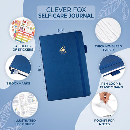 Clever Fox Self-Care Journal for Women, Daily Planner 5.8x8.3 Aquamarine