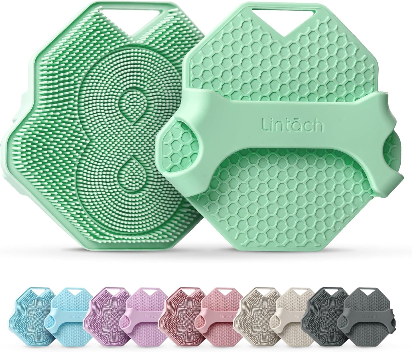 Silicone Shower Scrubber for Body – Exfoliating Loofah Alternative, Zinc & Silver-Infused, Hygienic & Gentle for Sensitive Skin, Durable & Long-Lasting Body Scrubber for Men - Sky Blue