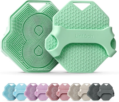 Silicone Shower Scrubber for Body – Exfoliating Loofah Alternative, Zinc & Silver-Infused, Hygienic & Gentle for Sensitive Skin, Durable & Long-Lasting Body Scrubber for Men - Sky Blue