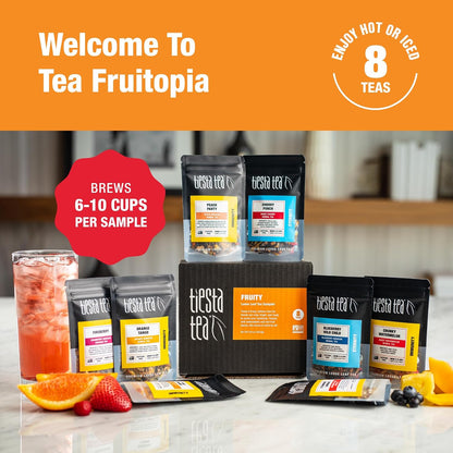 Tiesta Tea Fruity Tea Sampler Dry Flight Set Loose Leaf No 8 Pouches