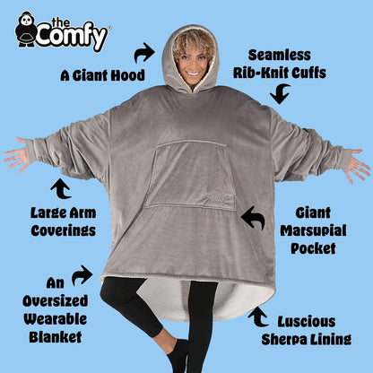 THE COMFY Original | From Shark Tank | Patented | Oversized Sherpa Wearable Blanket Hoodie| Gift for Women & Men | One Size