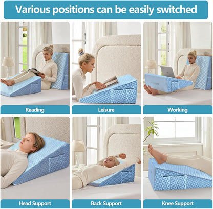 Nordjager Wedge Pillow for Sleeping, 24 x 24 x 10 Inch Bed Wedge