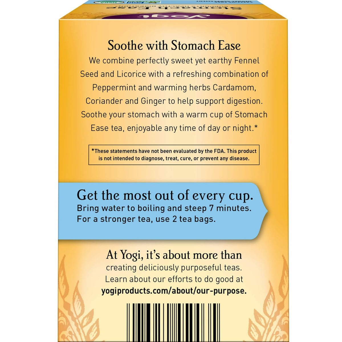 Yogi Stomach Ease Tea, 16 Tea Bags (6 Pack)