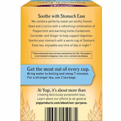 Yogi Stomach Ease Tea, 16 Tea Bags (6 Pack)